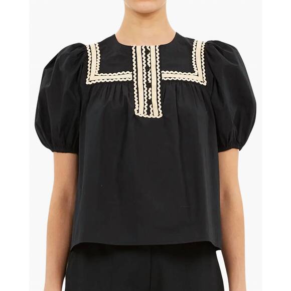ULLA JOHNSON Tops - NEW ULLA JOHNSON lia puff sleeve top in noir